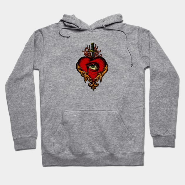 sacred heart Hoodie by SLUP.